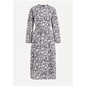 J.Crew Tie-Waist Cotton Voile Midi Dress Rose Vines 2